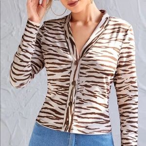 Zebra Print Shirt by SHEIN